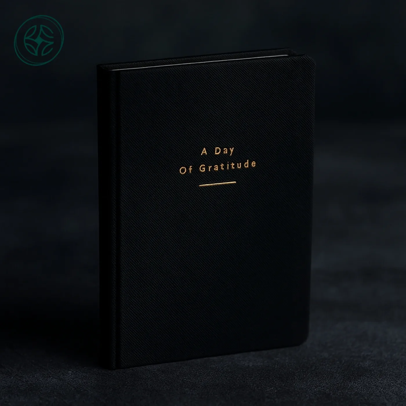 Zwart linnen journal met goudfolie: A Day of Gratitude